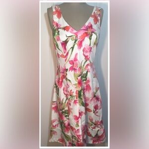 Ralph Lauren Pink and Green Floral Dress